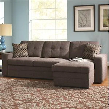 Sectional Sofa with Tufts, Storage, and Pull Out Bed